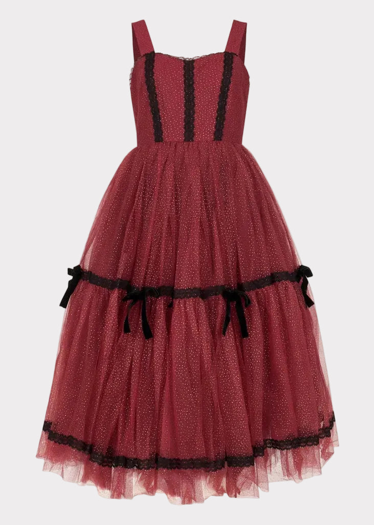 Audrey Dress Dresses - JessaKae - Audrey Dress - Glittering Garnet / XXS