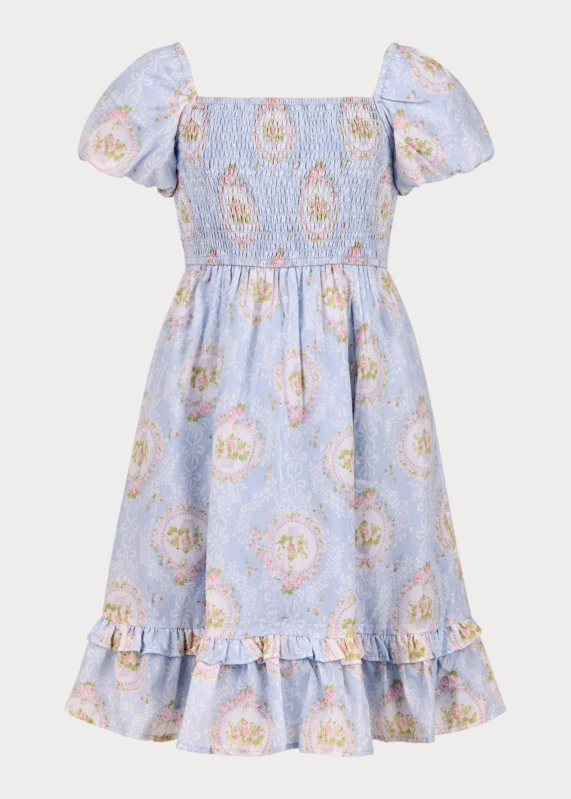 Blooming Bows Girls Dress Girls Dress - JessaKae - Blooming Bows Girls Dress - Bluebell / 12-18M