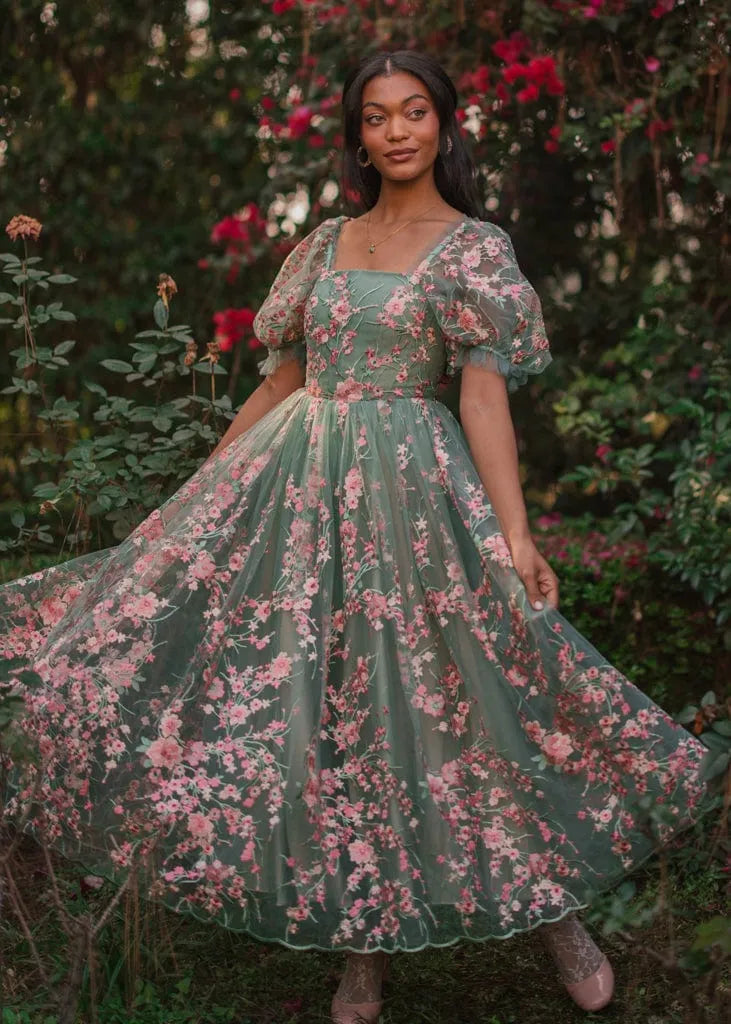 Blushing Meadow Dress Dresses - JessaKae - Blushing Meadow Dress - Rosemary / 00