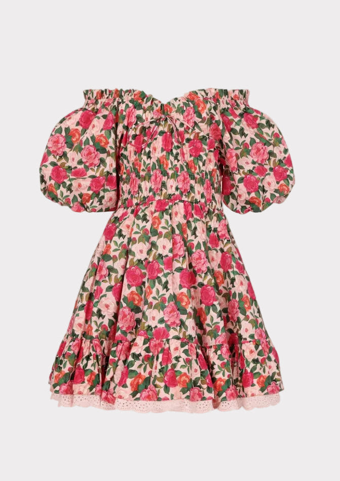 chic size inclusive model wearing JessaKae Cerise Dress