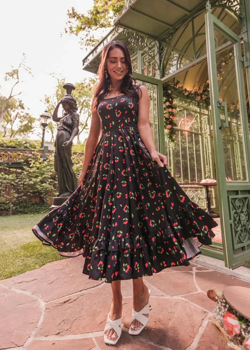 Cherry Jam Dress Dresses - JessaKae - Cherry Jam Dress - Black Cherry / XXS