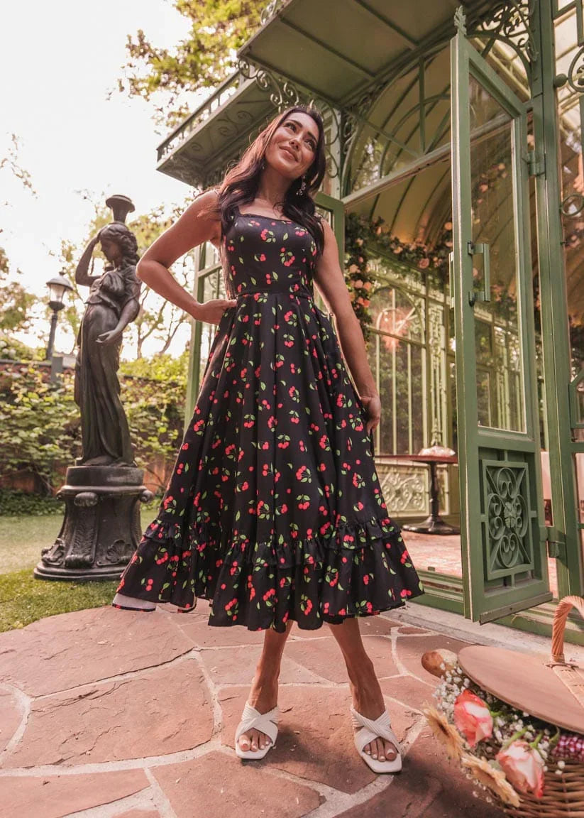 Cherry Jam Dress Dresses - JessaKae - Cherry Jam Dress - Black Cherry / XXS