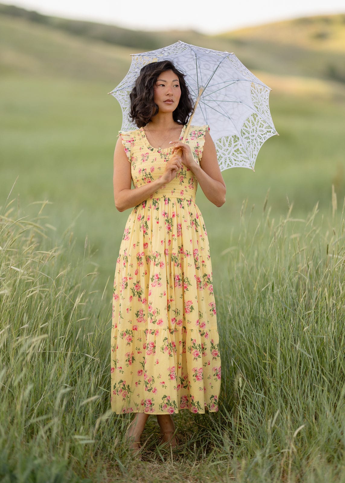 chic size inclusive model wearing JessaKae Chloe Dress