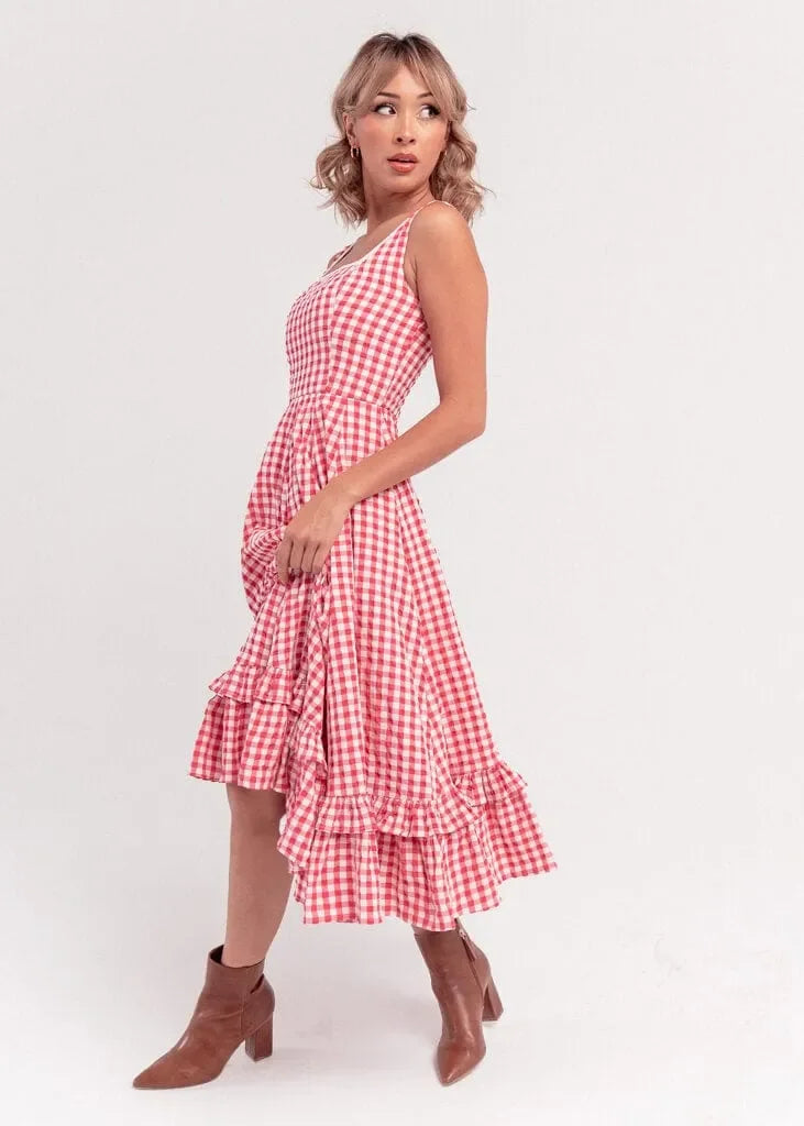 Daze Dress Dresses - JessaKae - Daze Dress - Red Gingham / XXS