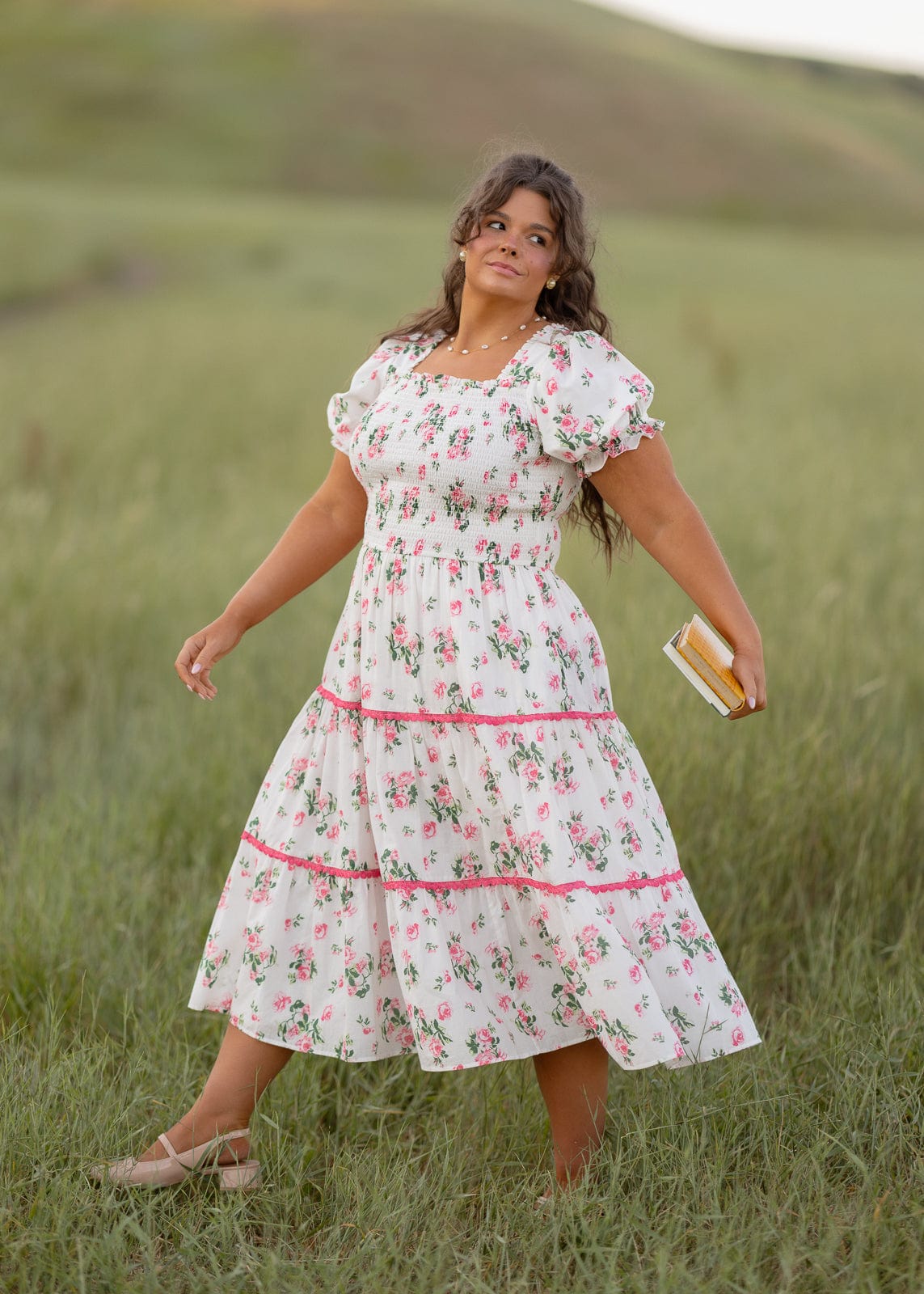 chic size inclusive model wearing JessaKae Evalina Dress