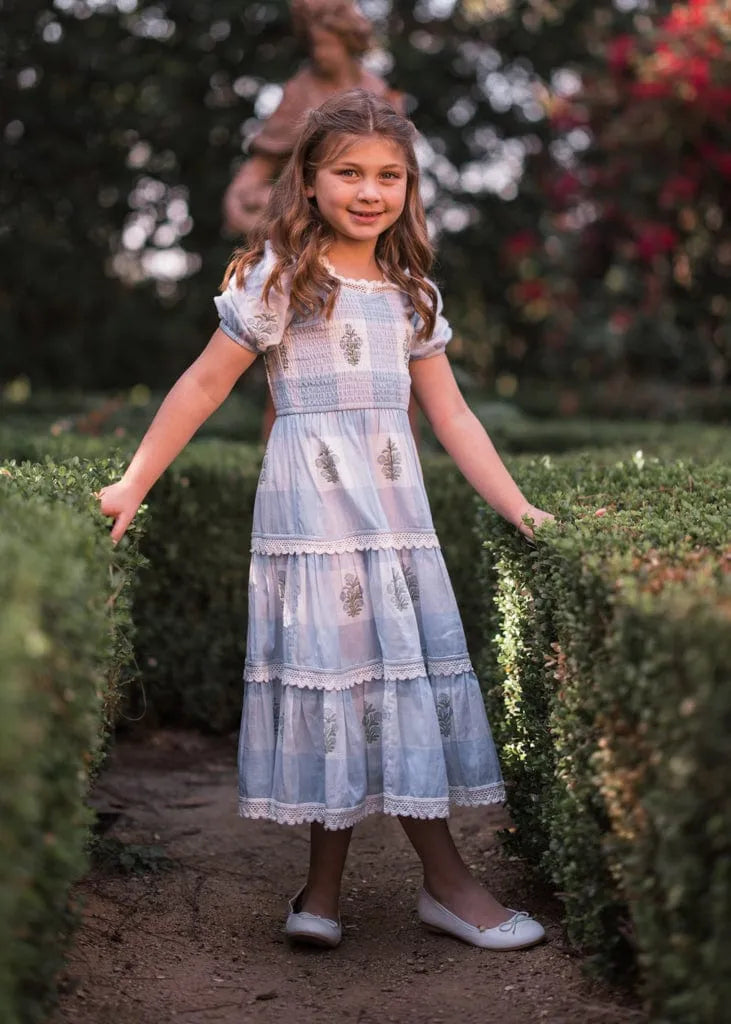 Felicia Girls Dress Girls Dress - JessaKae - Felicia Girls Dress - Cornflower / 12-18M