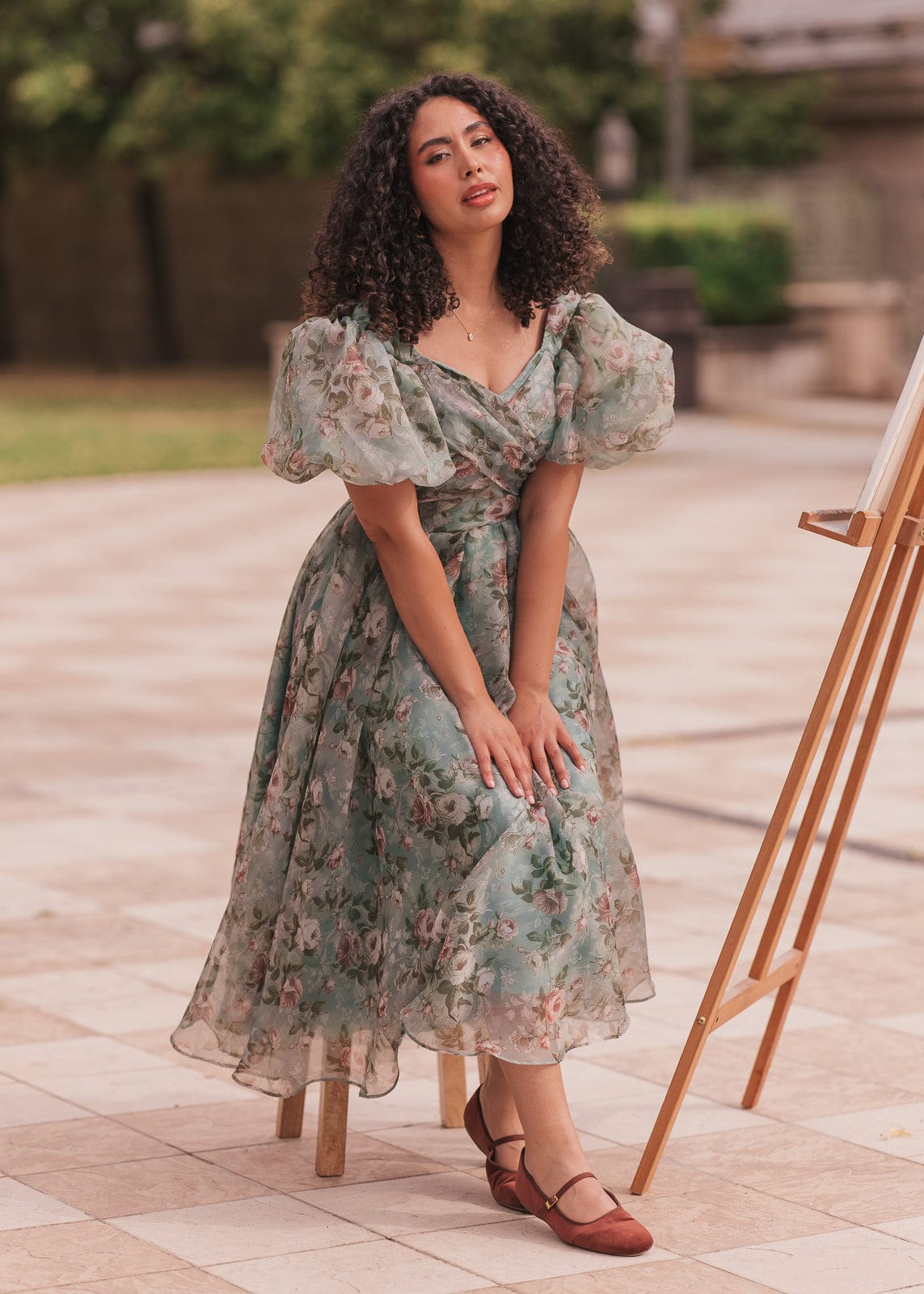 chic size inclusive model wearing JessaKae Gabriella Dress