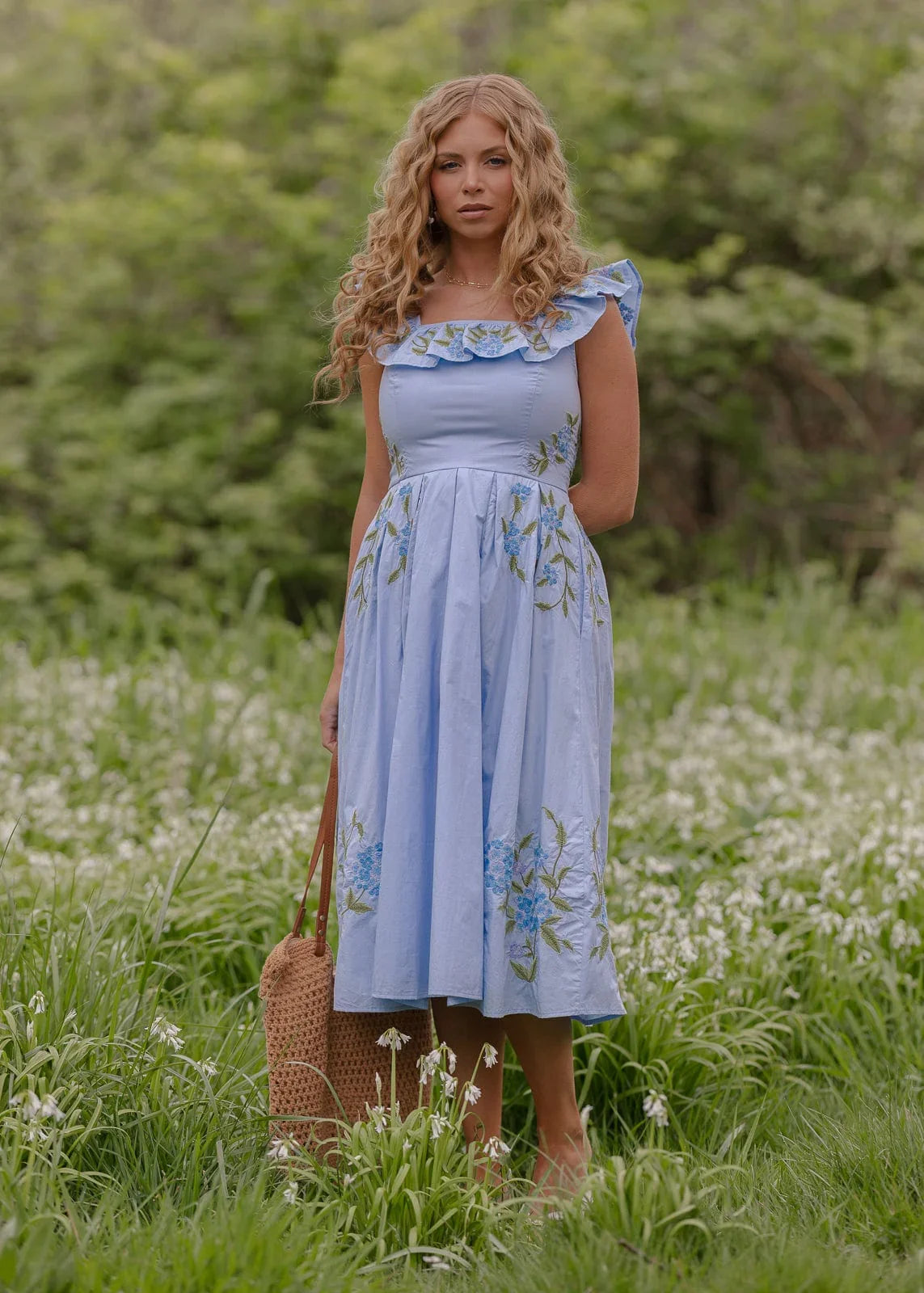 Hydrangea Dress - JessaKae - Hydrangea Dress - Blue / XXS