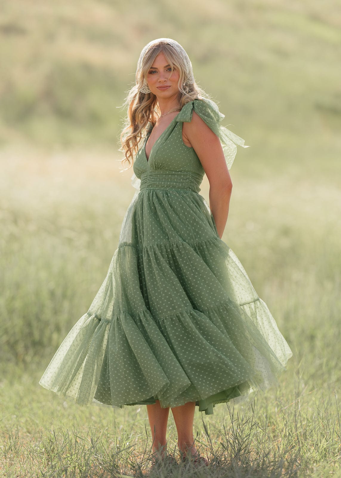 chic size inclusive model wearing JessaKae Jeanne Dress