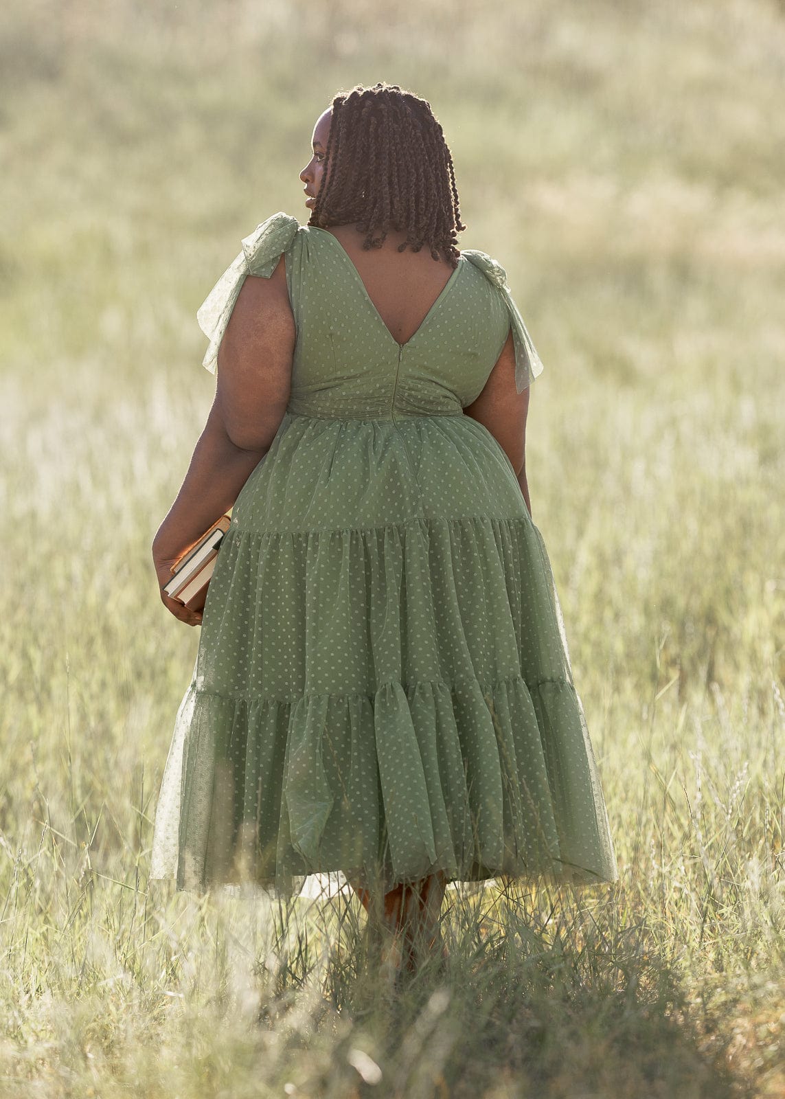 chic size inclusive model wearing JessaKae Jeanne Dress
