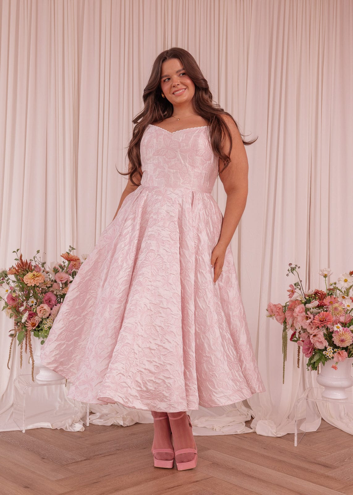Kelly Dress - Pink Ribbon Edition | Occasion Dress in Sizes XXS6X | JessaKae Kelly Dress - Pink Ribbon Edition | Occasion Dress in Sizes XXS6X | JessaKae