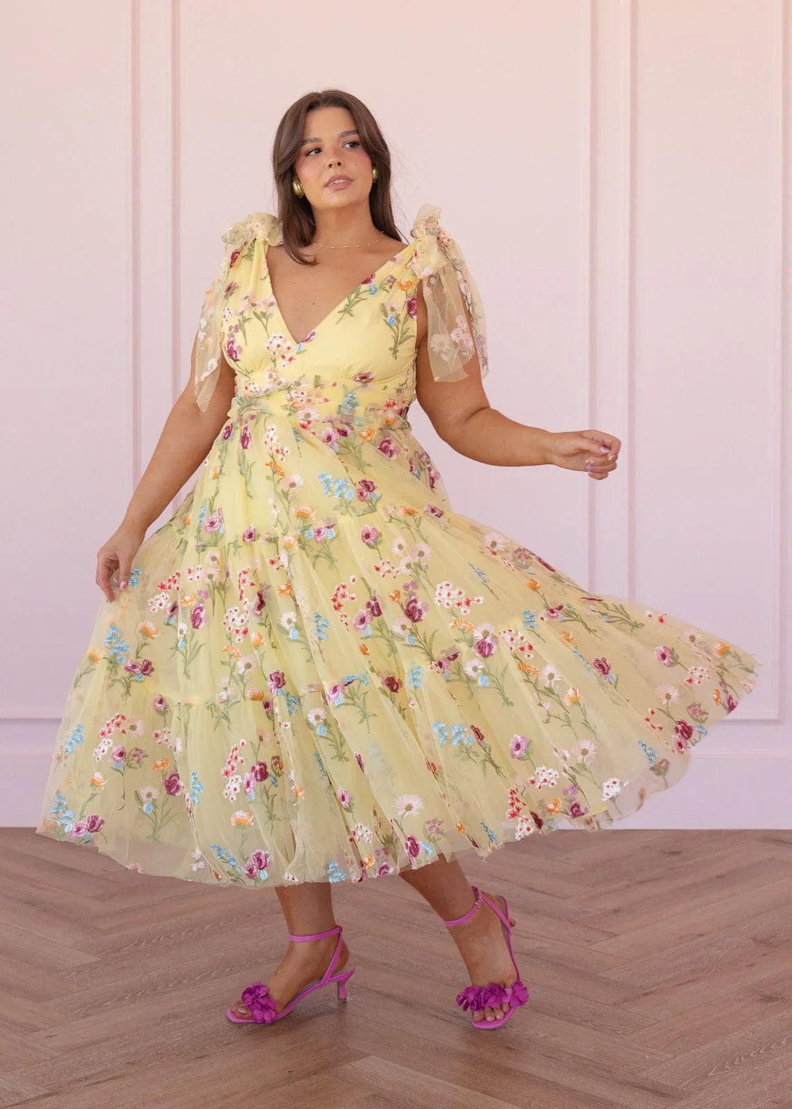 Margaret Midi Dress Yellow - JessaKae - Margaret Midi Dress Yellow - XXS