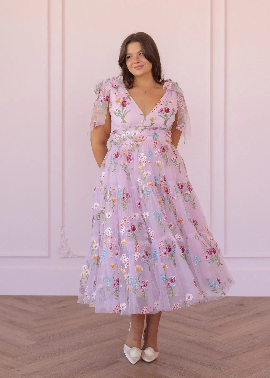 Margaret Midi Dress Pink - JessaKae - Margaret Midi Dress Pink - XXS