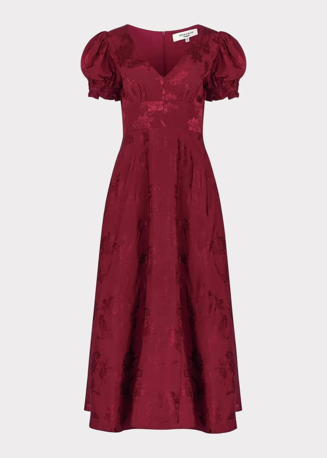 chic size inclusive model wearing JessaKae Mila Satin Midi Dress - Burgundy Dresses