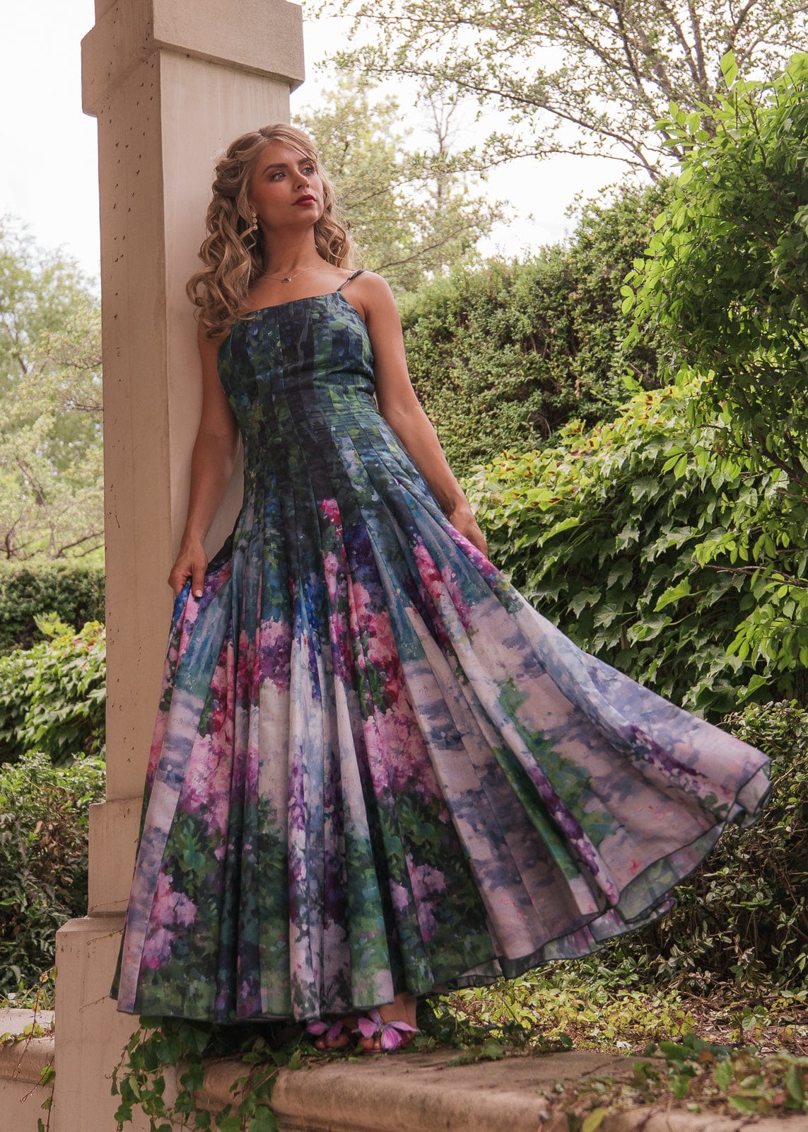 chic size inclusive model wearing JessaKae Monet Dress