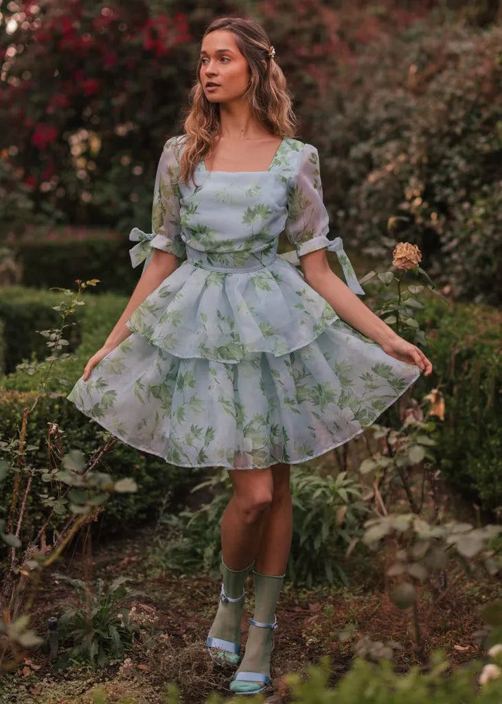 Petal Dress Dresses - JessaKae - Petal Dress - Sky Bloom / XXS