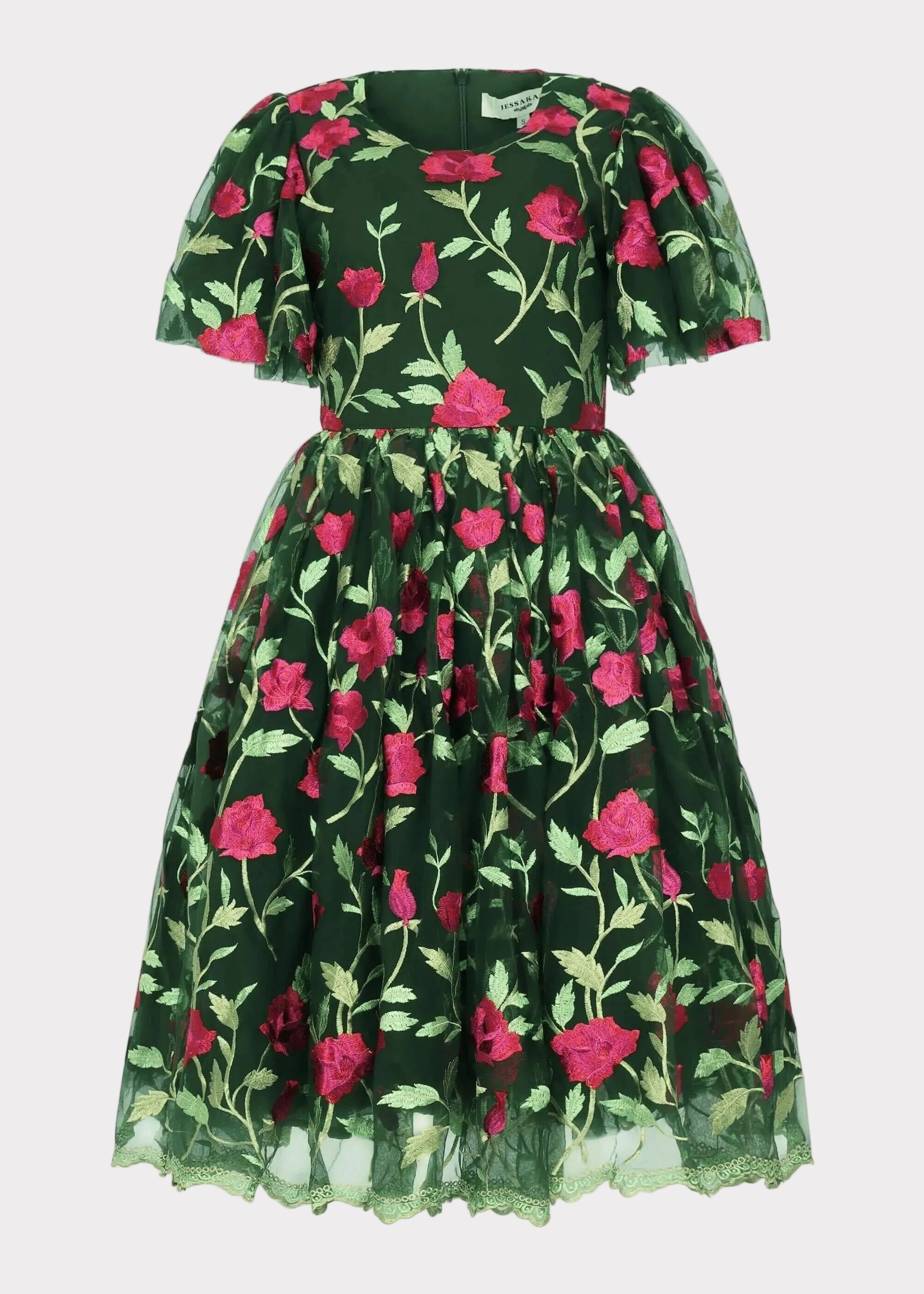 Rosette Dress Dresses - JessaKae - Rosette Dress - Rosette Green / XXS