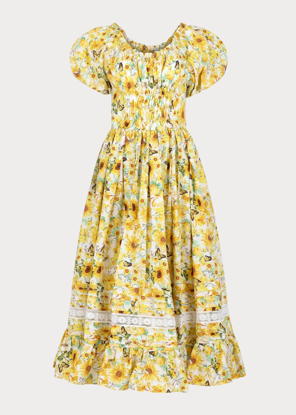 chic size inclusive model wearing JessaKae Sunflowers Dress