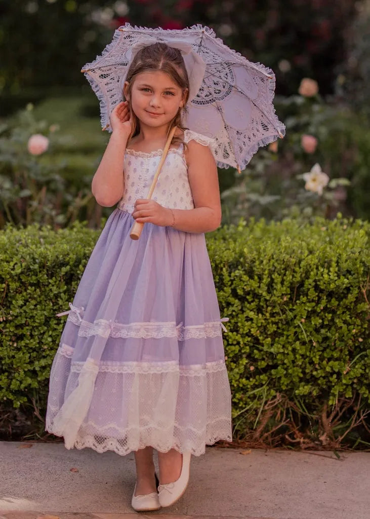 Teacup Girls Dress Girls Dress - JessaKae - Teacup Girls Dress - Lavender Sugar / 12-18M