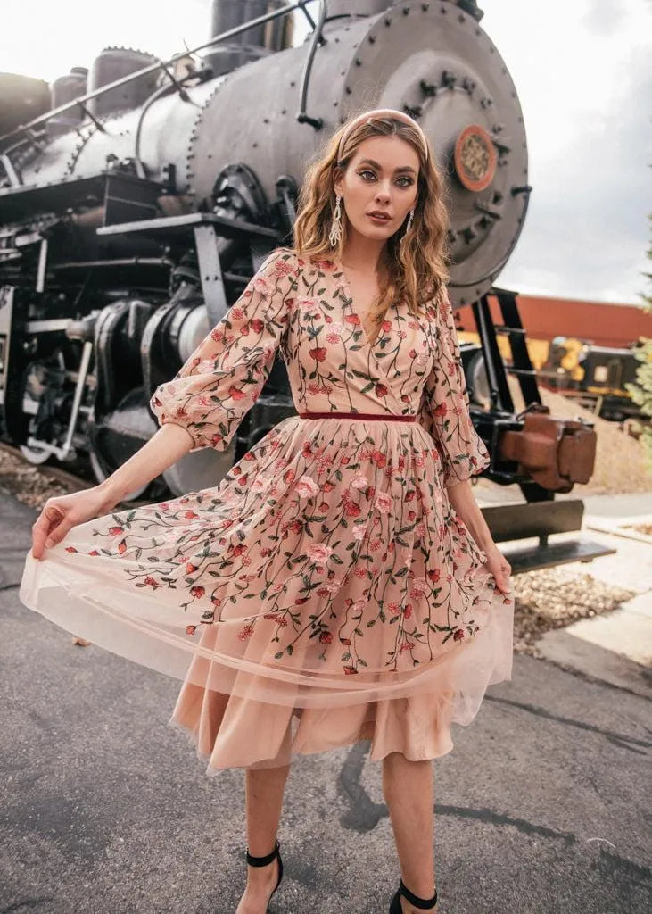 Holly Dress Dresses - JessaKae - Holly Dress - Rose / XXS