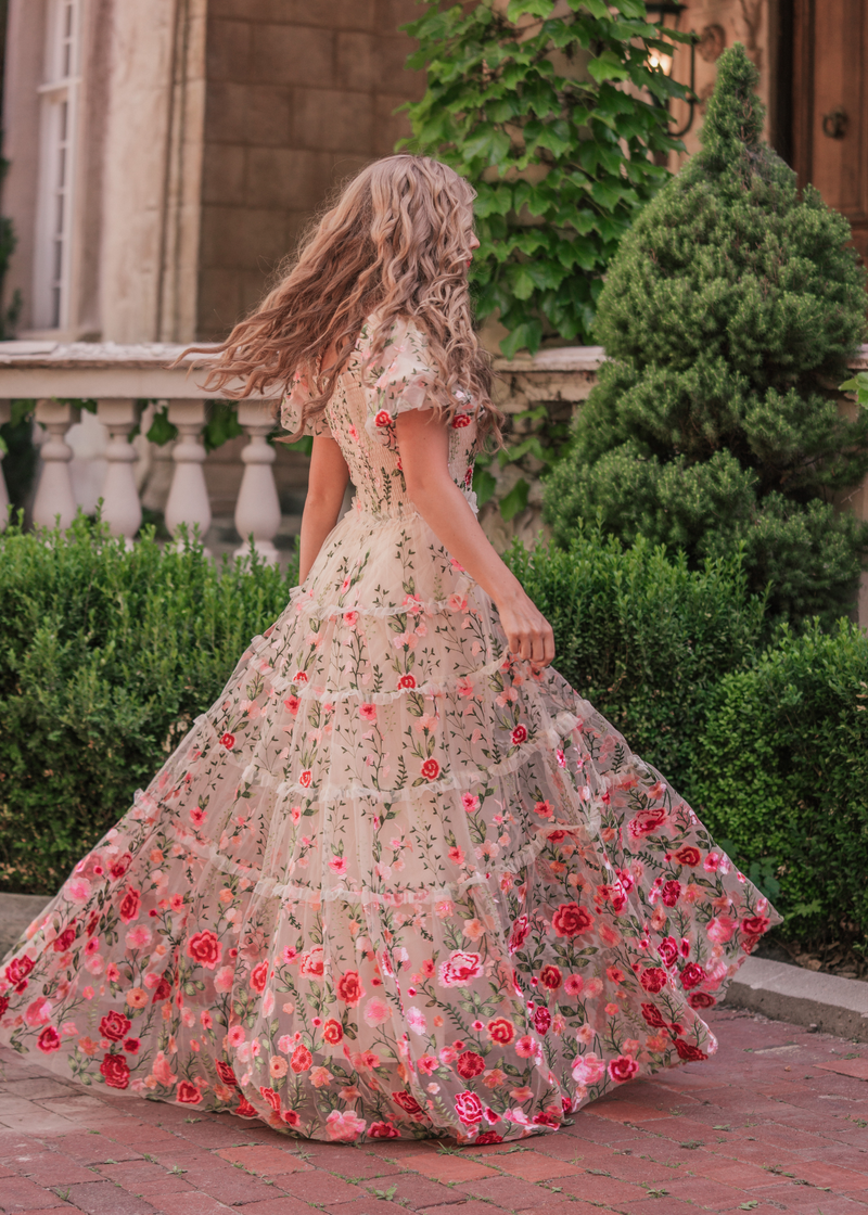 Black 3D Flowers Wedding Dresses Strapless Sparkly Ball Gown 67547 –  Viniodress