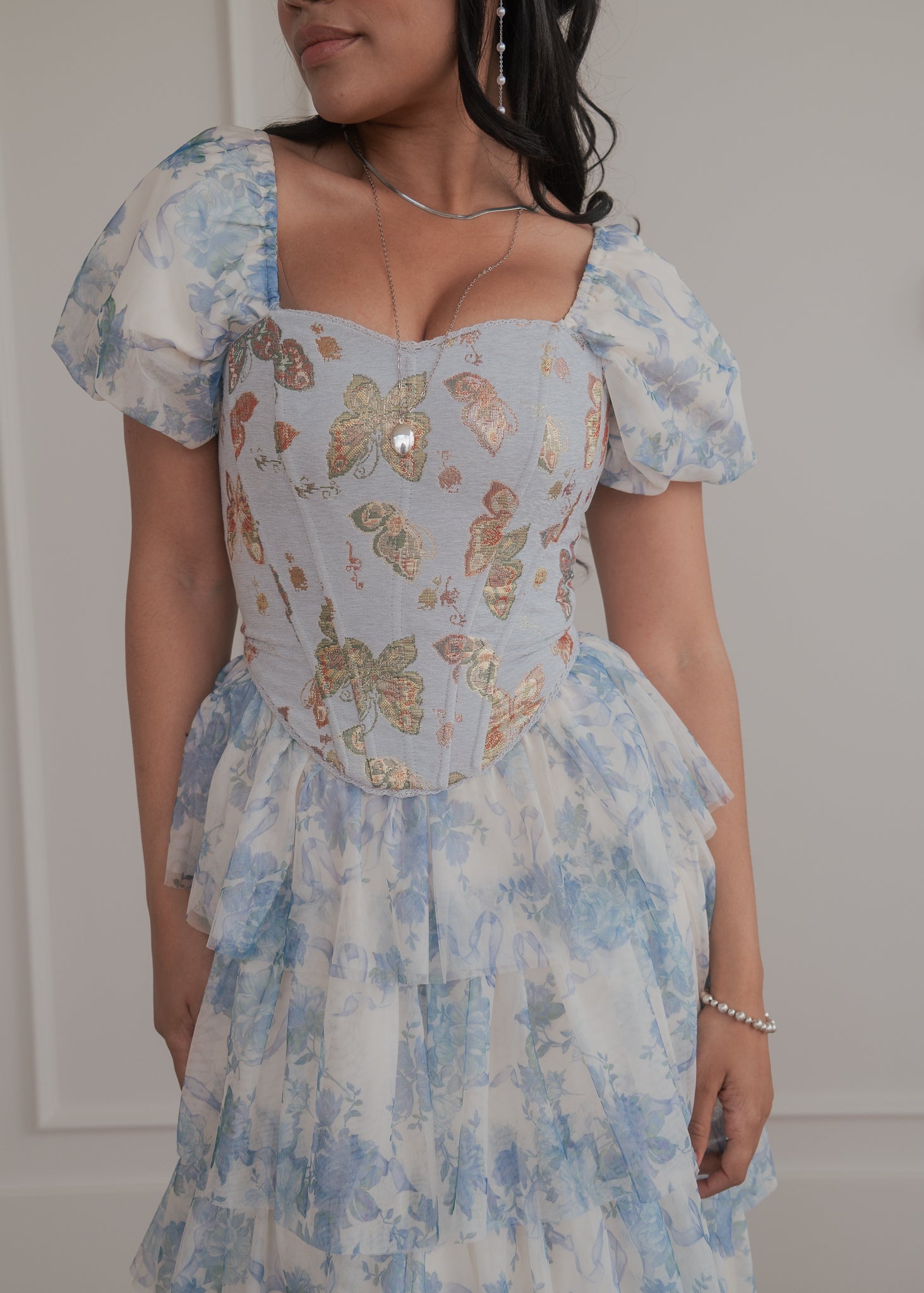 Butterfly Corset | Blue | Occasion Dress in Sizes XXS–6X