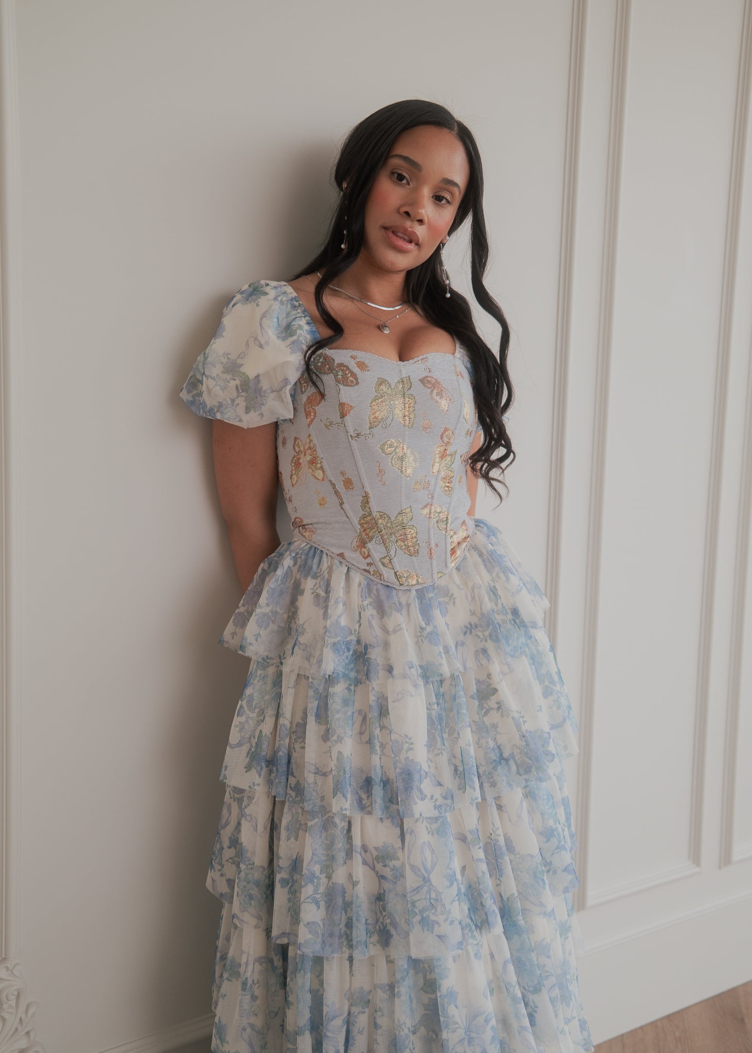 white christmas dresses 3D Butterfly Pink Corset Style Mini Dress – Sassymyprom main image 0