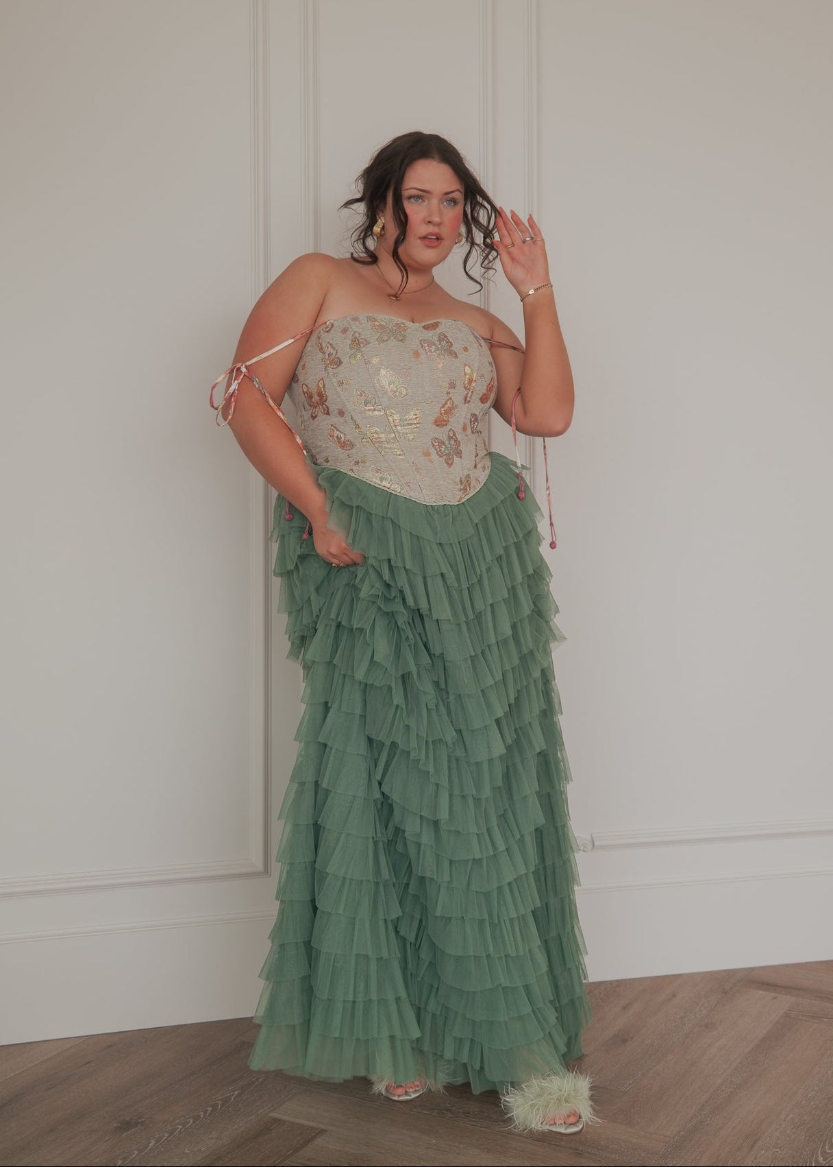 Butterfly Corset | Green | Occasion Dress in Sizes XXS6X | JessaKae Butterfly Corset | Green | Occasion Dress in Sizes XXS6X | JessaKae