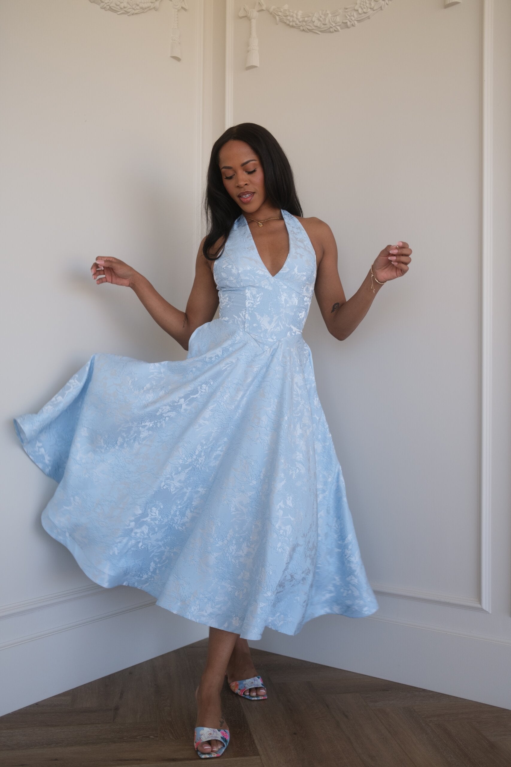 kennedy dress metallic bloom Staud Metallic Bloom by Staud