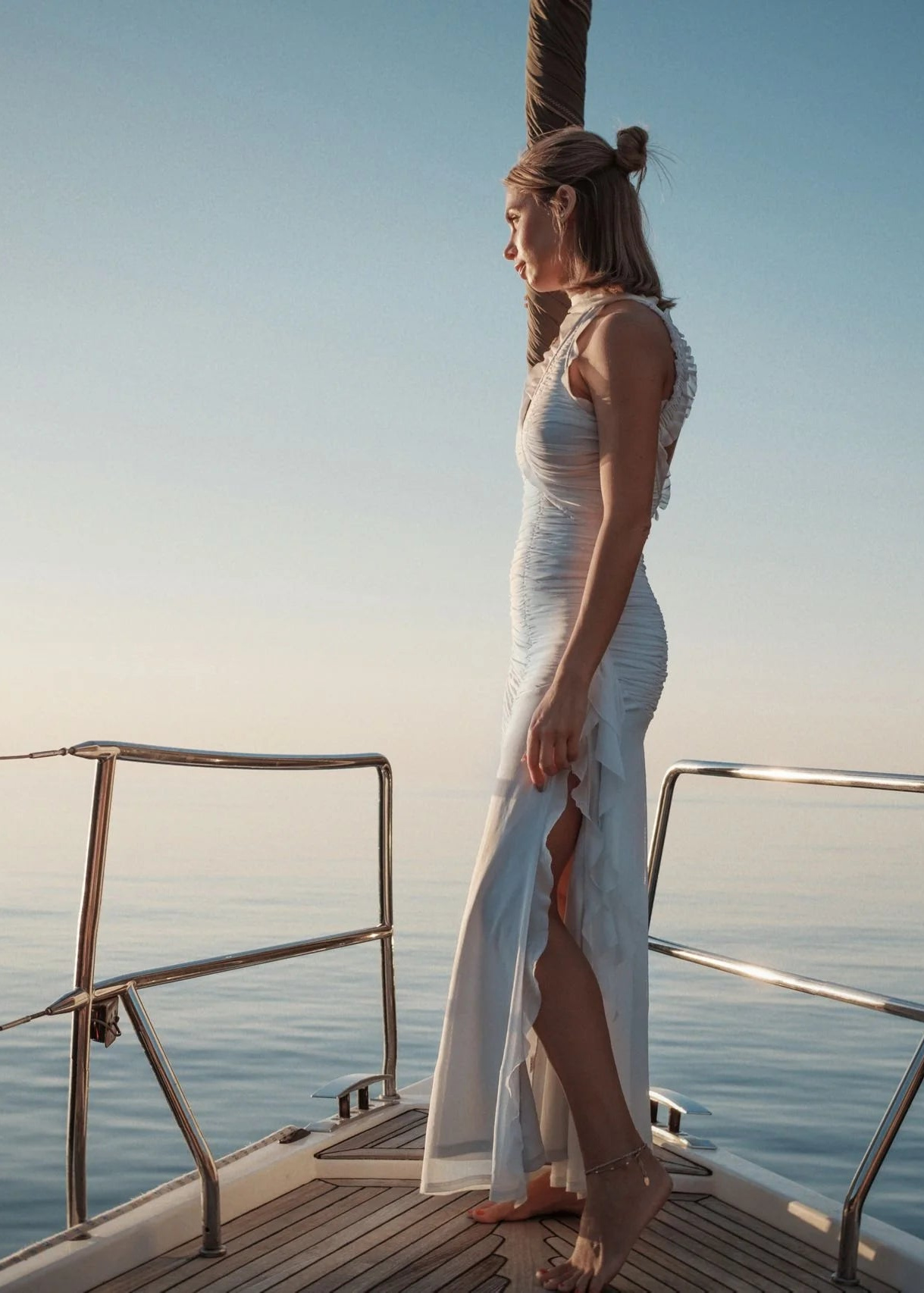 Aquamarine Halter Drop-Waist Dress