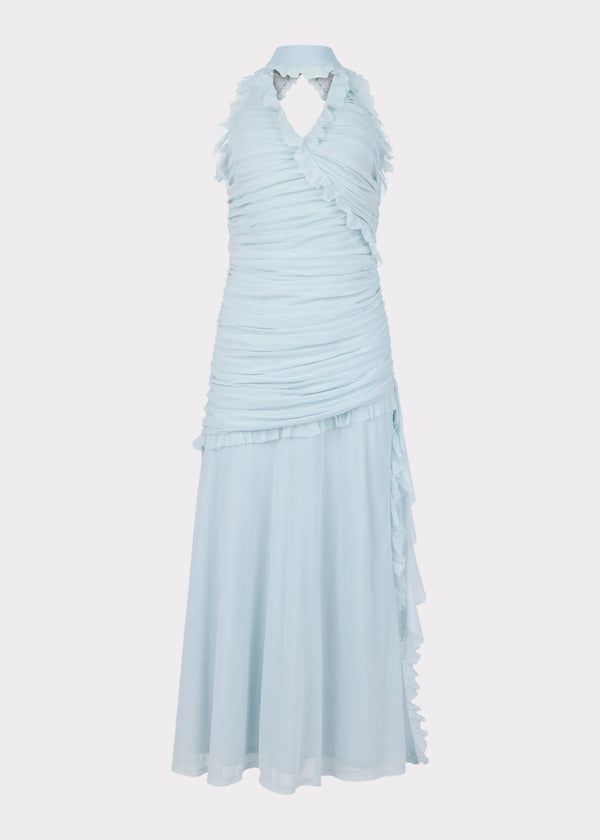 Aquamarine Halter Drop-Waist Dress