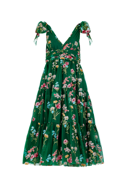 Margaret Midi Dress Green Dresses - JessaKae - Margaret Midi Dress Green - XXS
