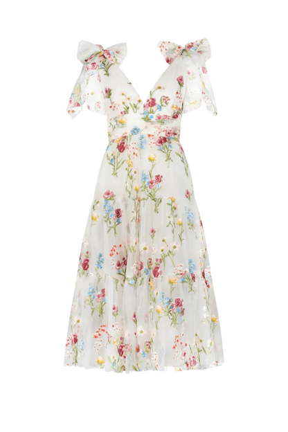 Margaret Midi Dress White Dresses - JessaKae - Margaret Midi Dress White - XXS