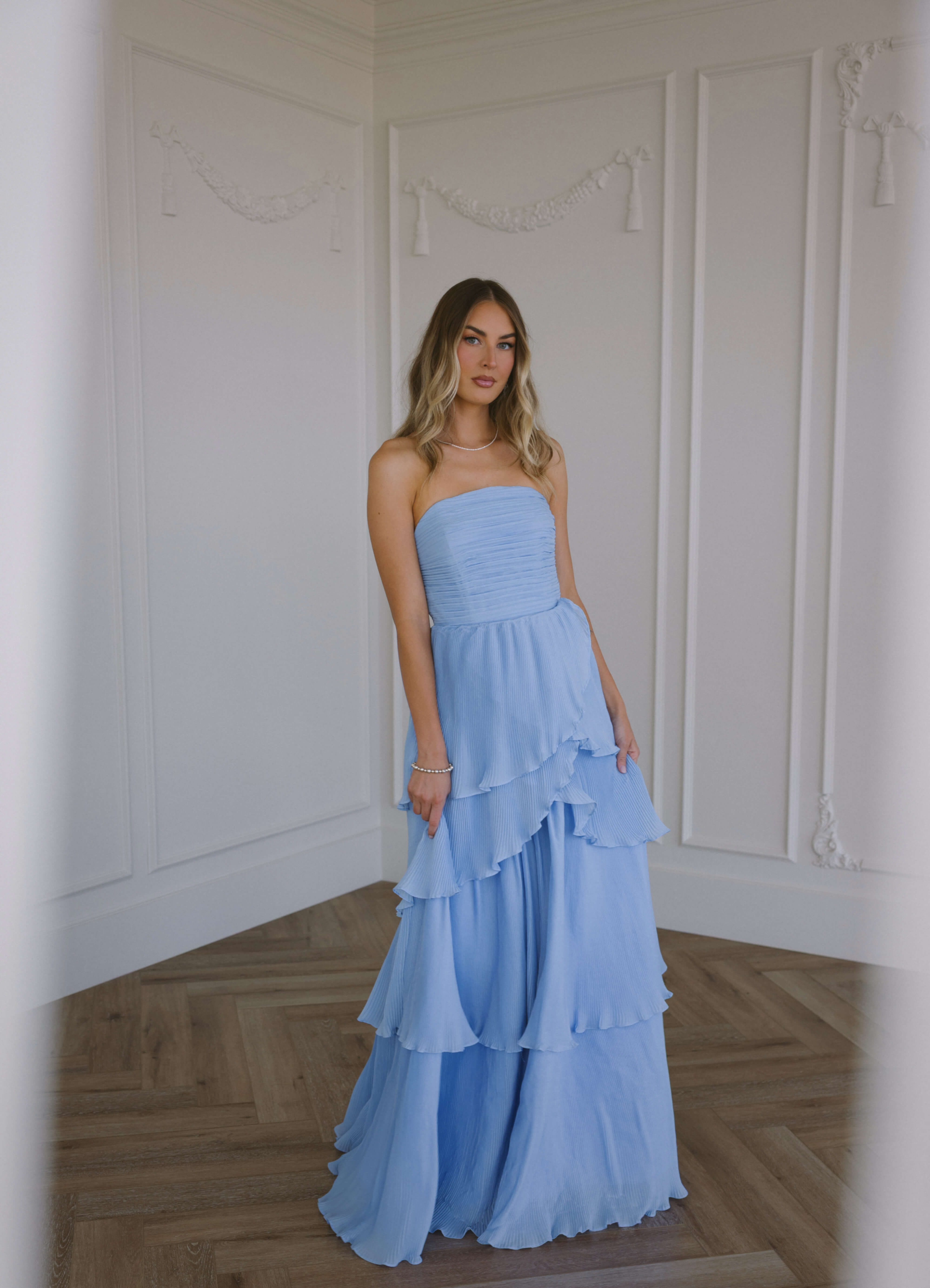 Nori Strapless Tiered Dress