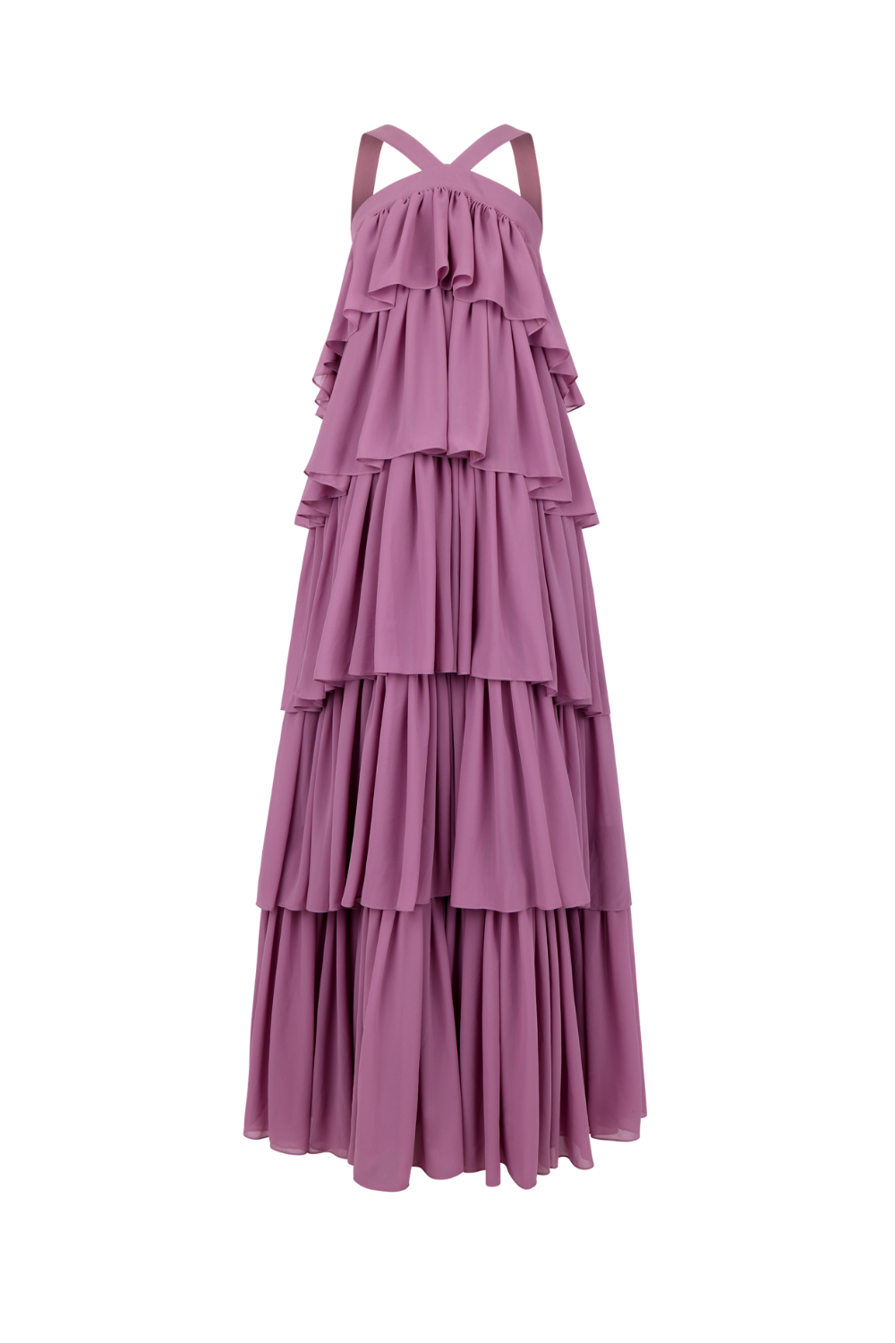 Cleo Dress in dusty mauve, ghost mannequin front view