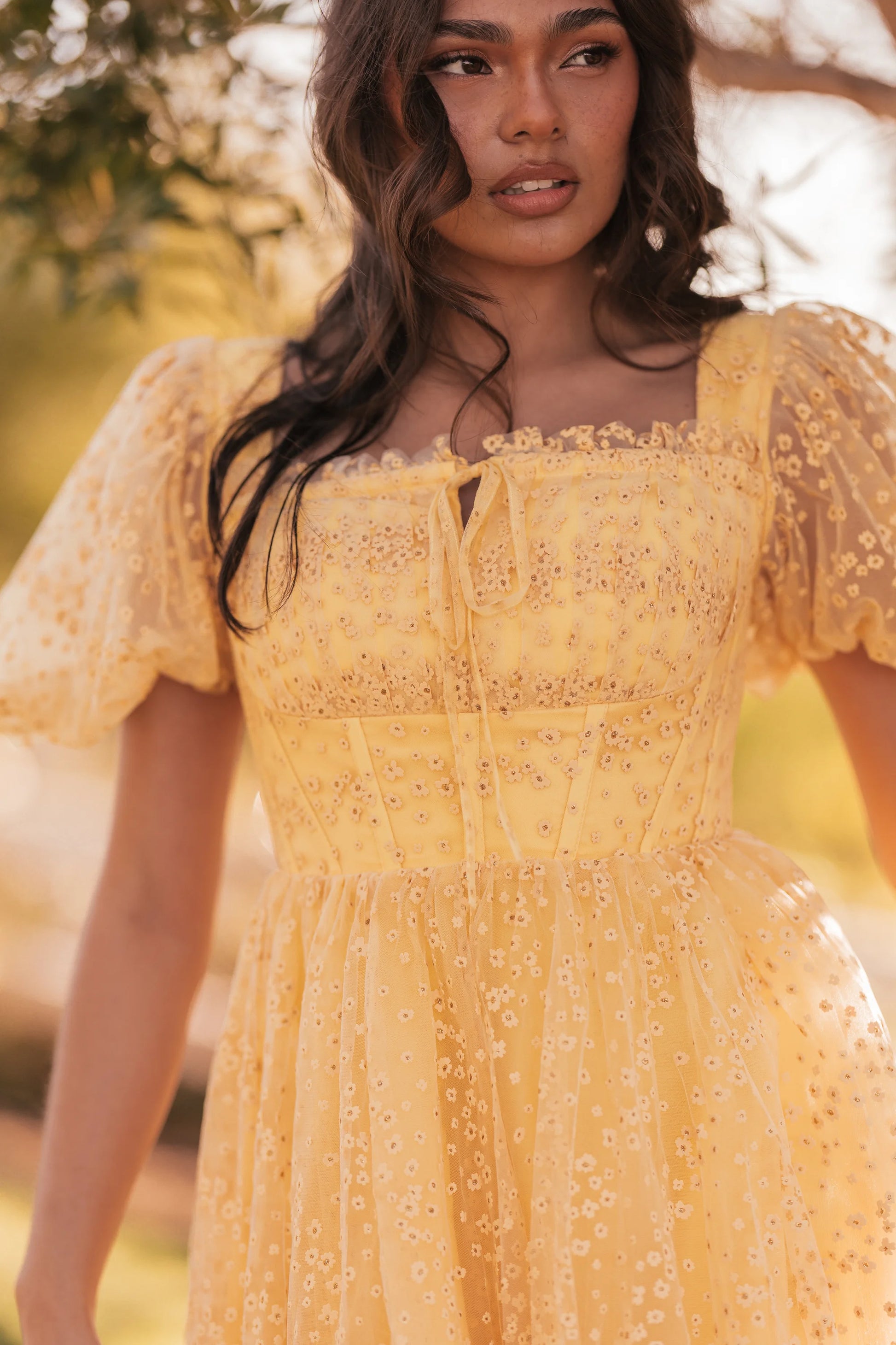Everbloom Dress yellow detail