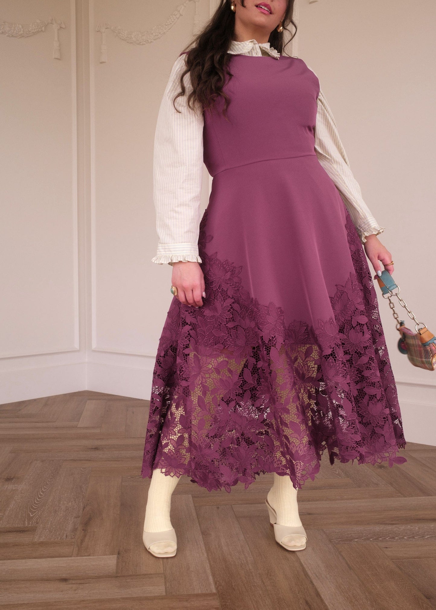 chic size inclusive model wearing JessaKae Adara Dress