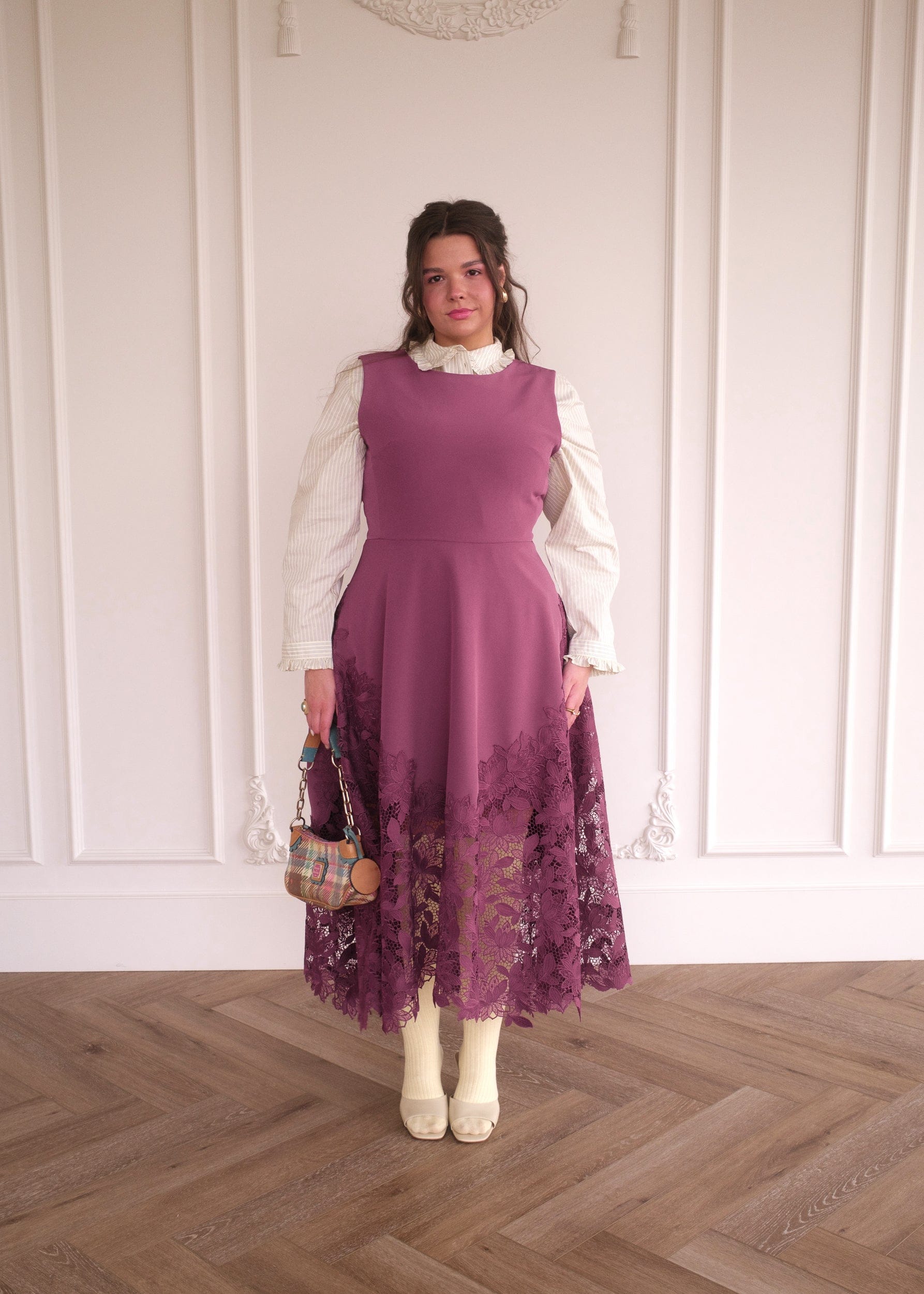 chic size inclusive model wearing JessaKae Adara Dress