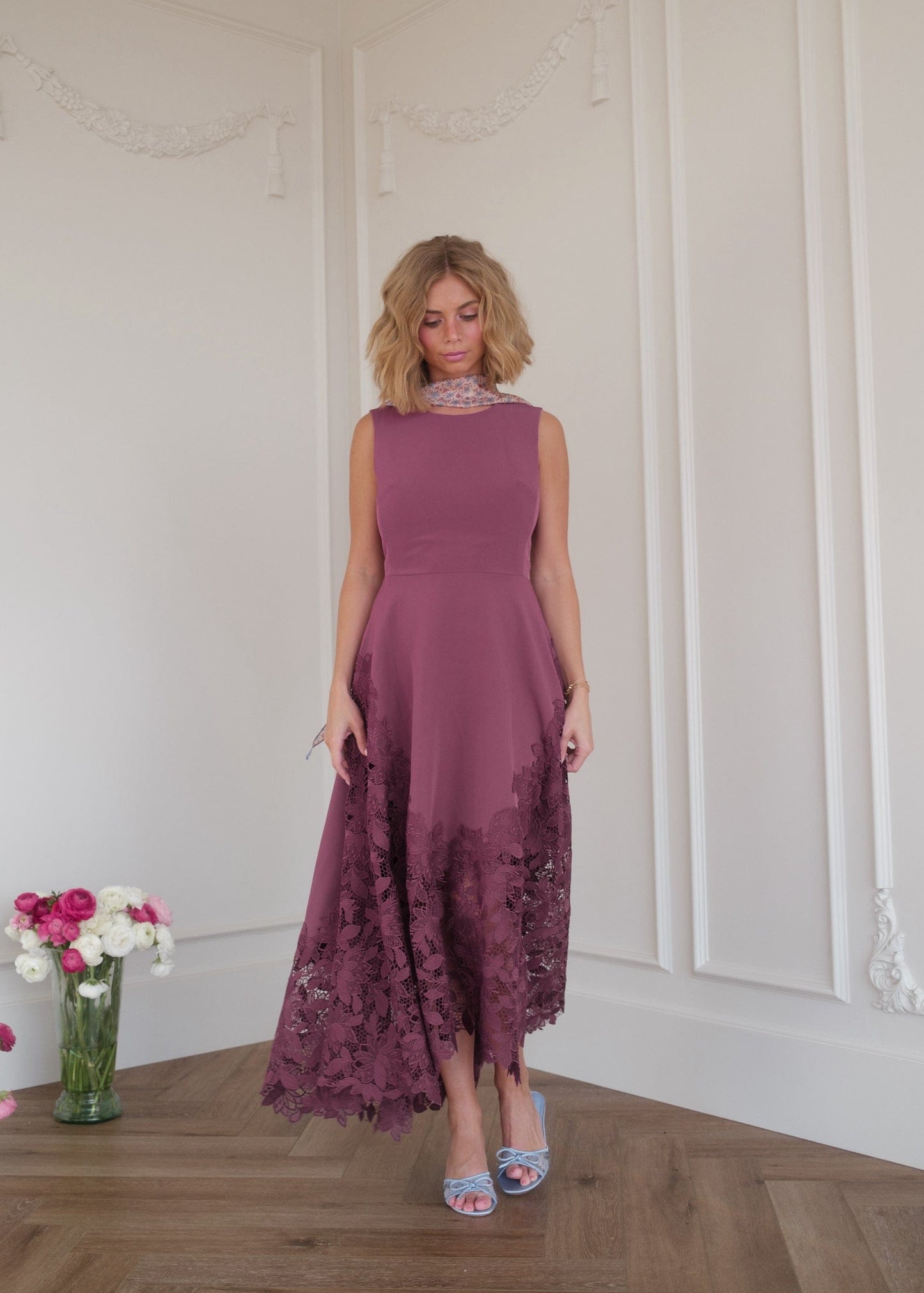 chic size inclusive model wearing JessaKae Adara Dress