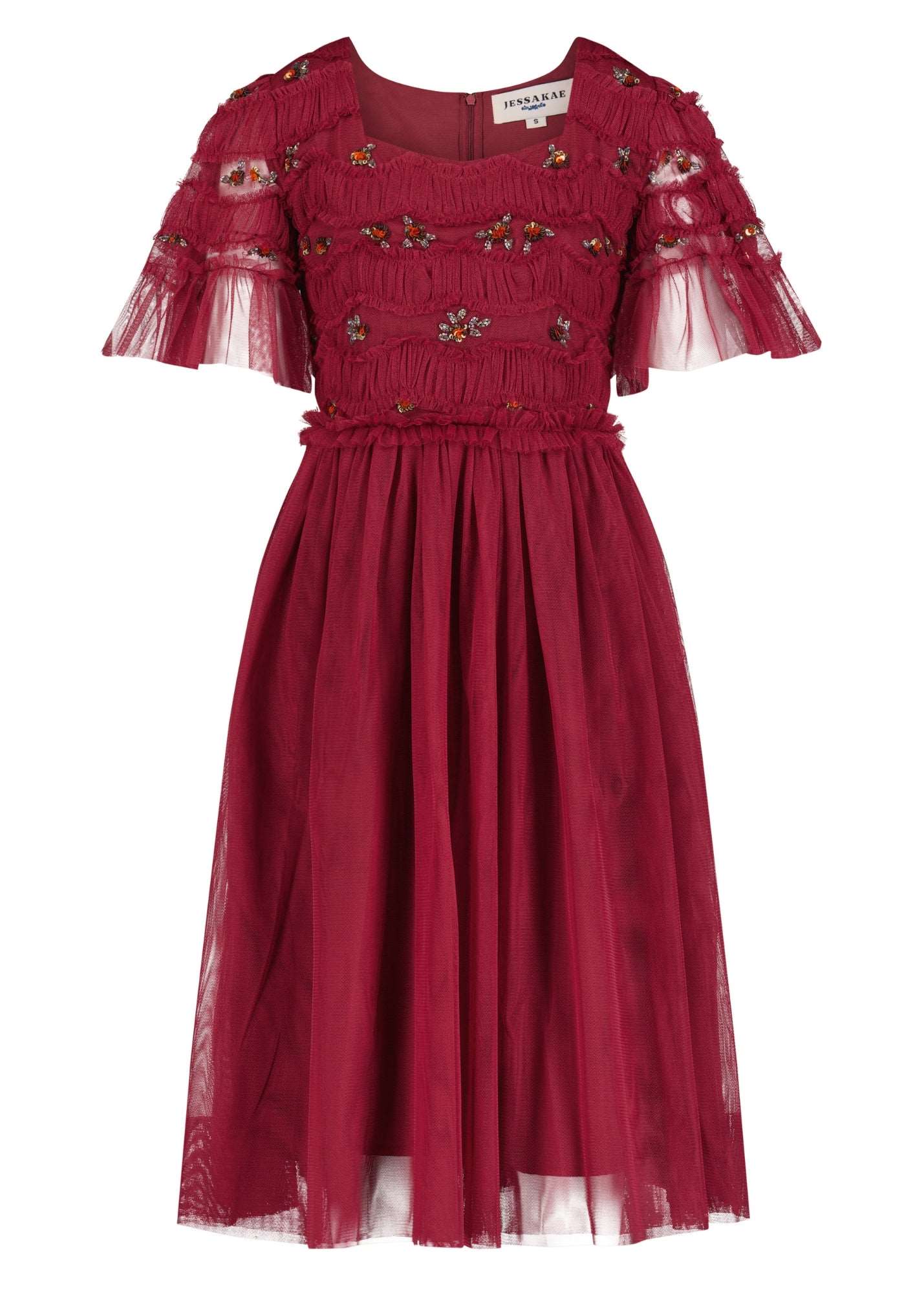 Adele Girls Dress - Burgundy