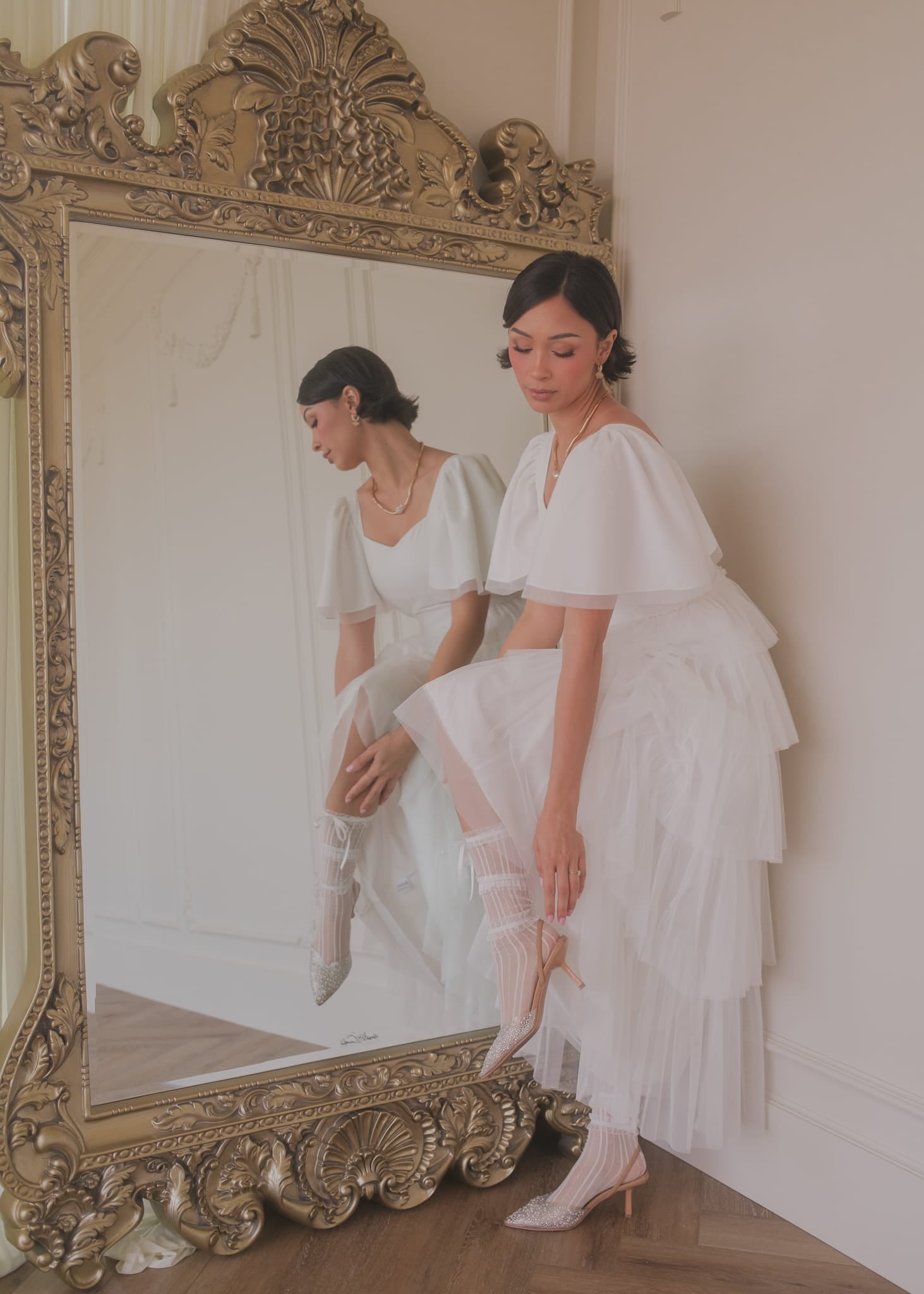 chic size inclusive model wearing JessaKae Allegro Dress White Dresses