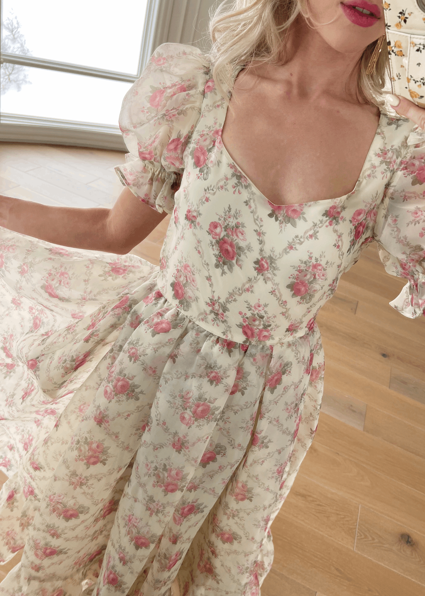 Amelia Dress - Cream Floral