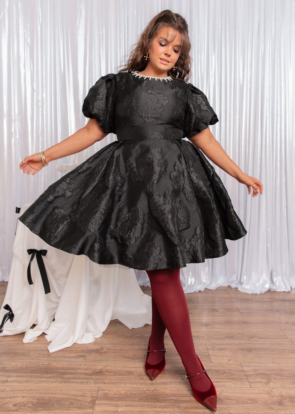 chic size inclusive model wearing JessaKae Angelina Dress