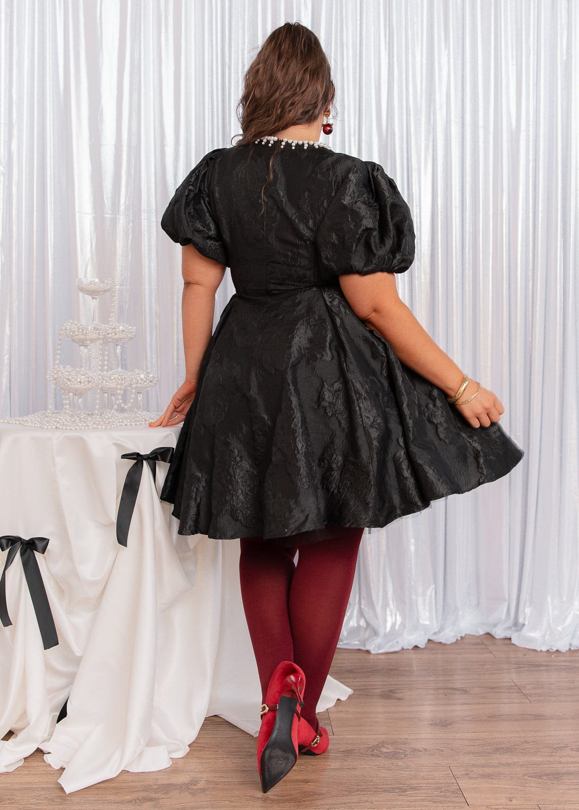 chic size inclusive model wearing JessaKae Angelina Dress