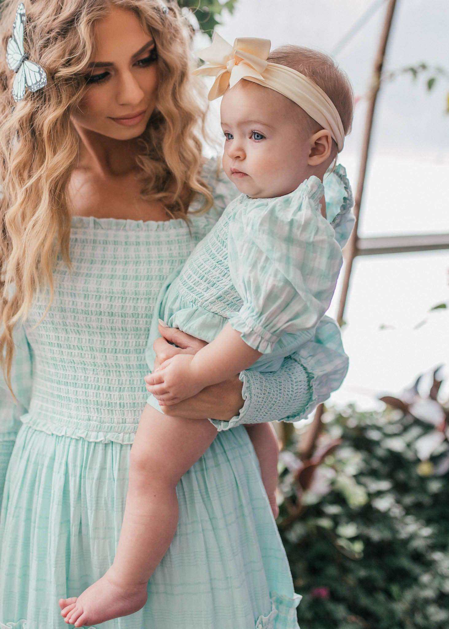 Annabelle Baby Romper - Tiffany Blue