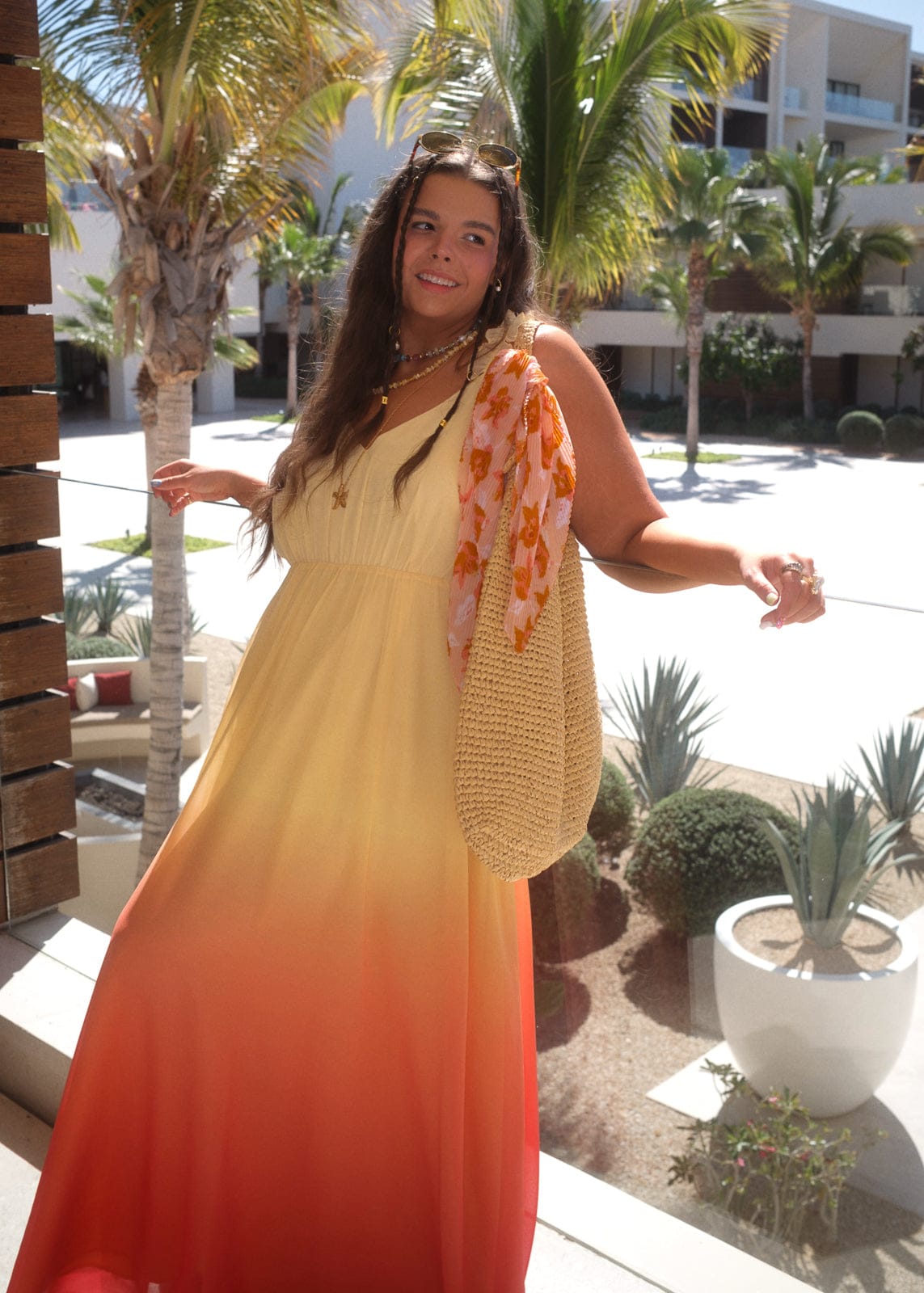 chic size inclusive model wearing JessaKae Anya Dress