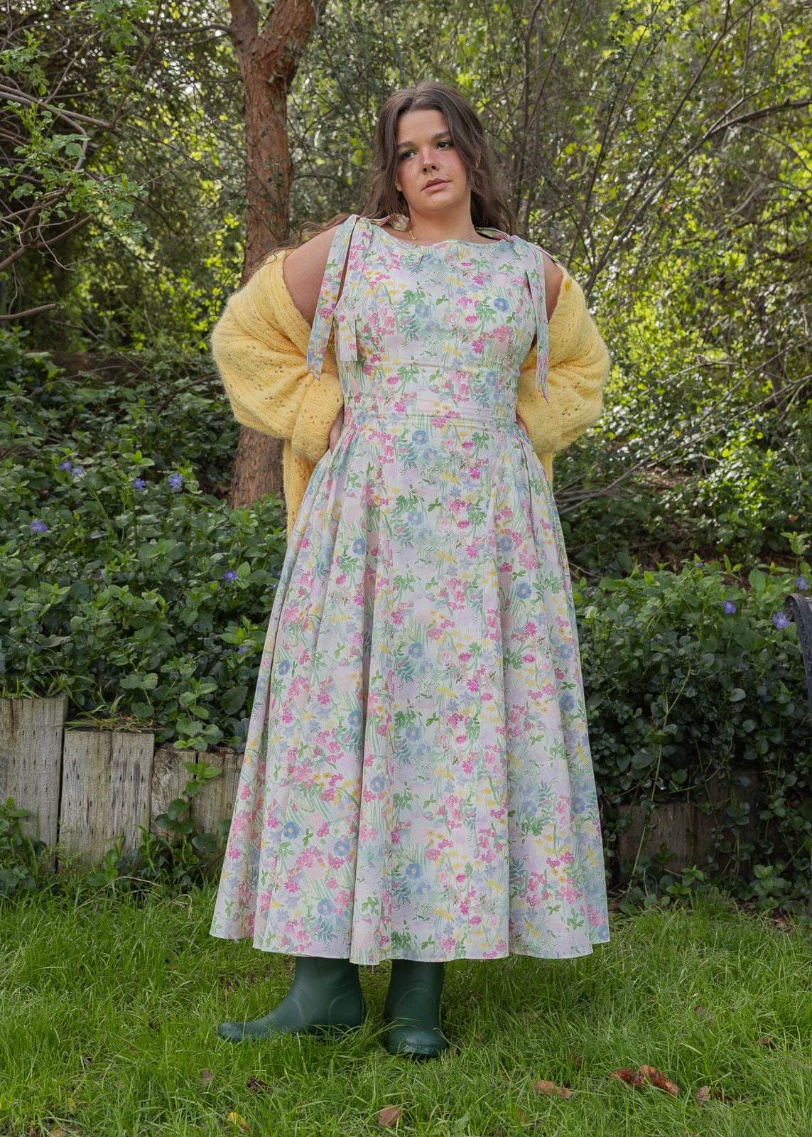 chic size inclusive model wearing JessaKae April Dress Dresses