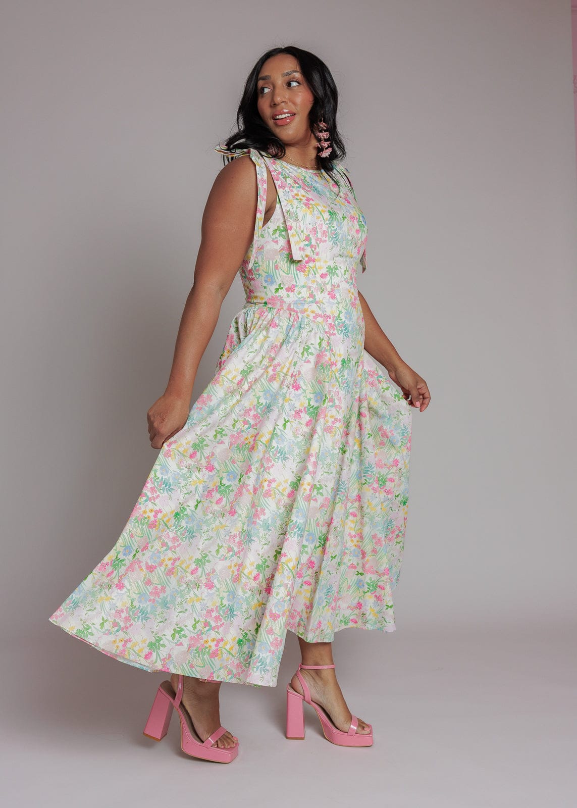 chic size inclusive model wearing JessaKae April Dress Dresses