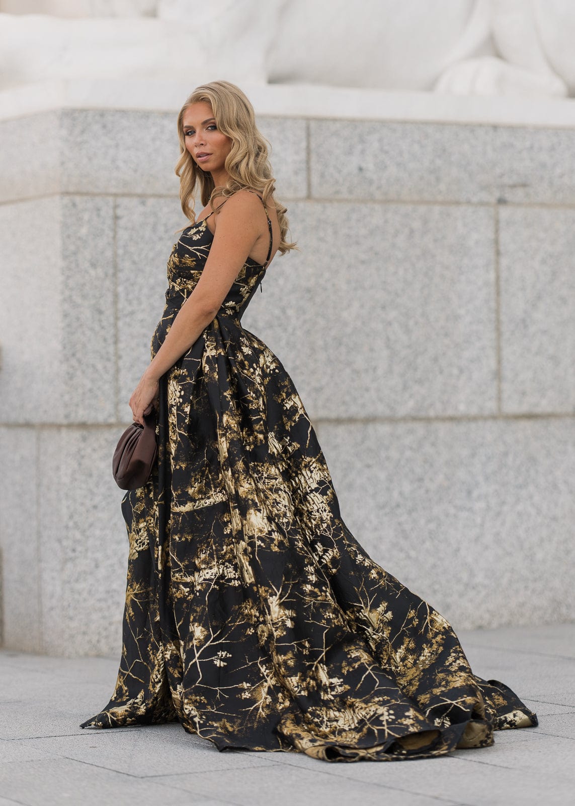 chic size inclusive model wearing JessaKae Arabella Dress