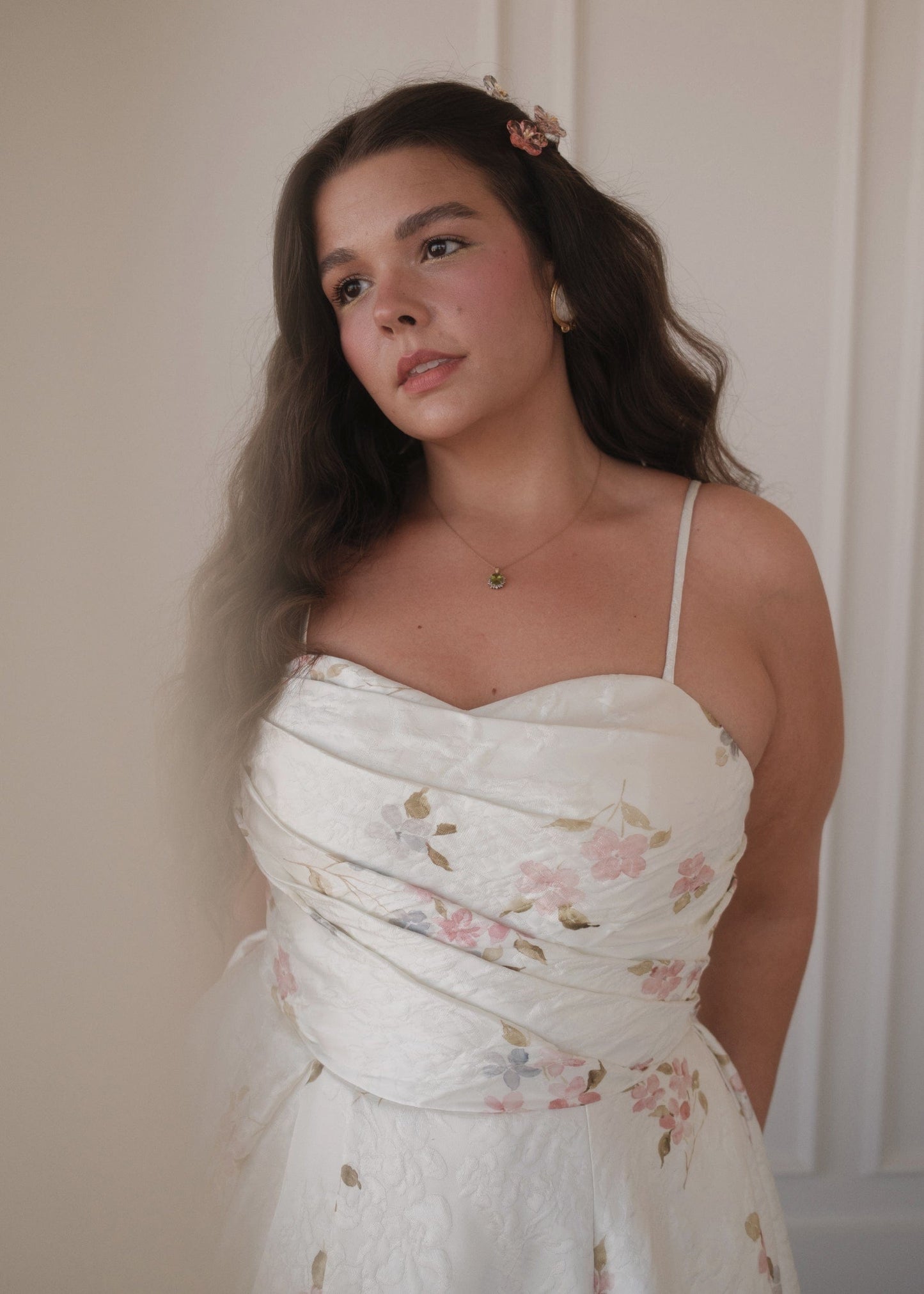 chic size inclusive model wearing JessaKae Arabella Dress White